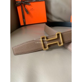 Hermes Double Side Calf Leather Metal Buckle 32mm Belt