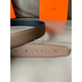Hermes Double Side Calf Leather Metal Buckle 32mm Belt