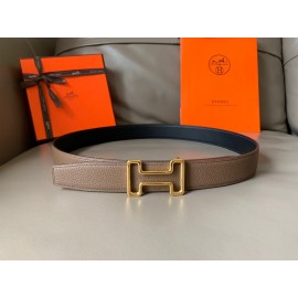 Hermes Double Side Calf Leather Metal Buckle 32mm Belt
