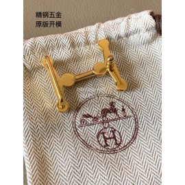 Hermes Fashion Calf Leather Stainless Steel Buckle 24mm Belt Black