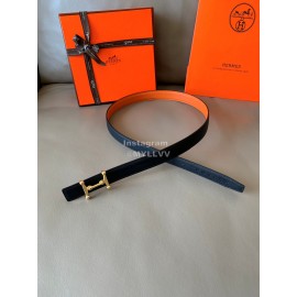 Hermes Fashion Calf Leather Stainless Steel Buckle 24mm Belt Orange