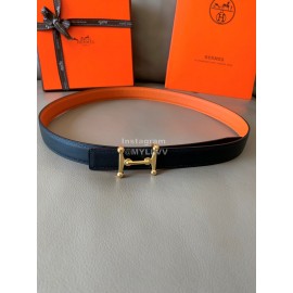 Hermes Fashion Calf Leather Stainless Steel Buckle 24mm Belt Orange