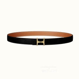 Hermes Fashion Calf Leather Stainless Steel Buckle 24mm Belt Brown