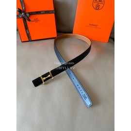 Hermes Fashion Calf Leather Stainless Steel Buckle 24mm Belt Brown