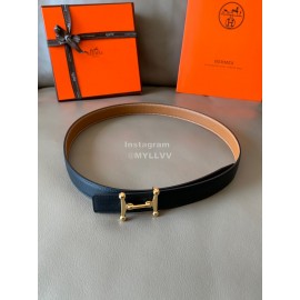 Hermes Fashion Calf Leather Stainless Steel Buckle 24mm Belt Brown