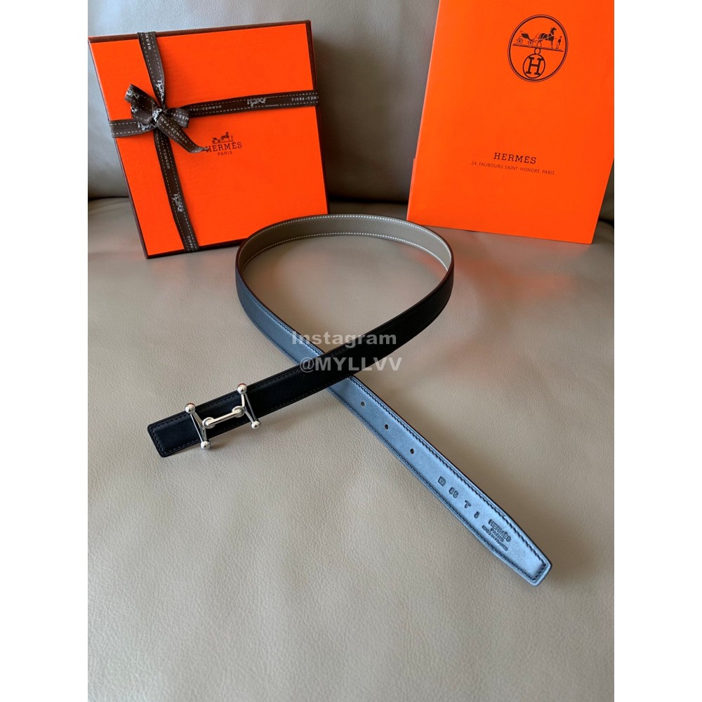 Hermes Fashion Calf Leather Stainless Steel Buckle 24mm Belt Coffee