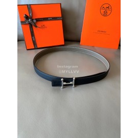 Hermes Fashion Calf Leather Stainless Steel Buckle 24mm Belt Coffee