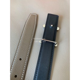 Hermes Fashion Calf Leather Stainless Steel Buckle 24mm Belt Coffee