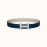 Hermes Double Side Calf Leather Silver H Buckle 38mm Belt Blue