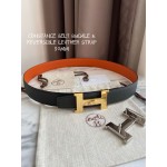 Hermes Constance Belt Gold Buckle Reversible Leather Strap 32mm Orange