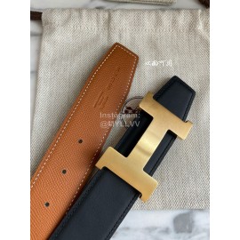 Hermes Constance Belt Buckle Reversible Leather Strap 38mm Tan