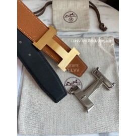 Hermes Constance Belt Buckle Reversible Leather Strap 38mm Tan