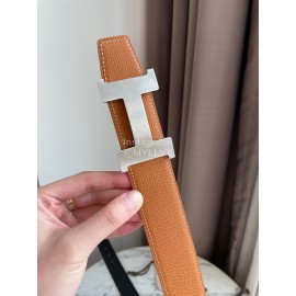Hermes Constance Belt Buckle Reversible Leather Strap 38mm Tan