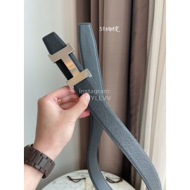 Hermes Constance Belt Buckle Reversible Leather Strap 38mm Gray