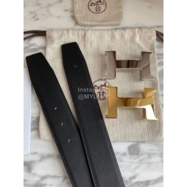 Hermes Constance Belt Buckle Reversible Leather Strap 38mm Gray