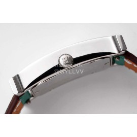 Hermes Heure H 316 Fine Steel Fired Enamel Paint Case Watch Dark Green