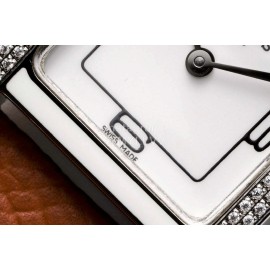 Hermes Heure H Double Jeu Fashion Diamond Leather Strap Watch Brown