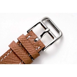 Hermes Heure H Double Jeu Fashion Diamond Leather Strap Watch Brown