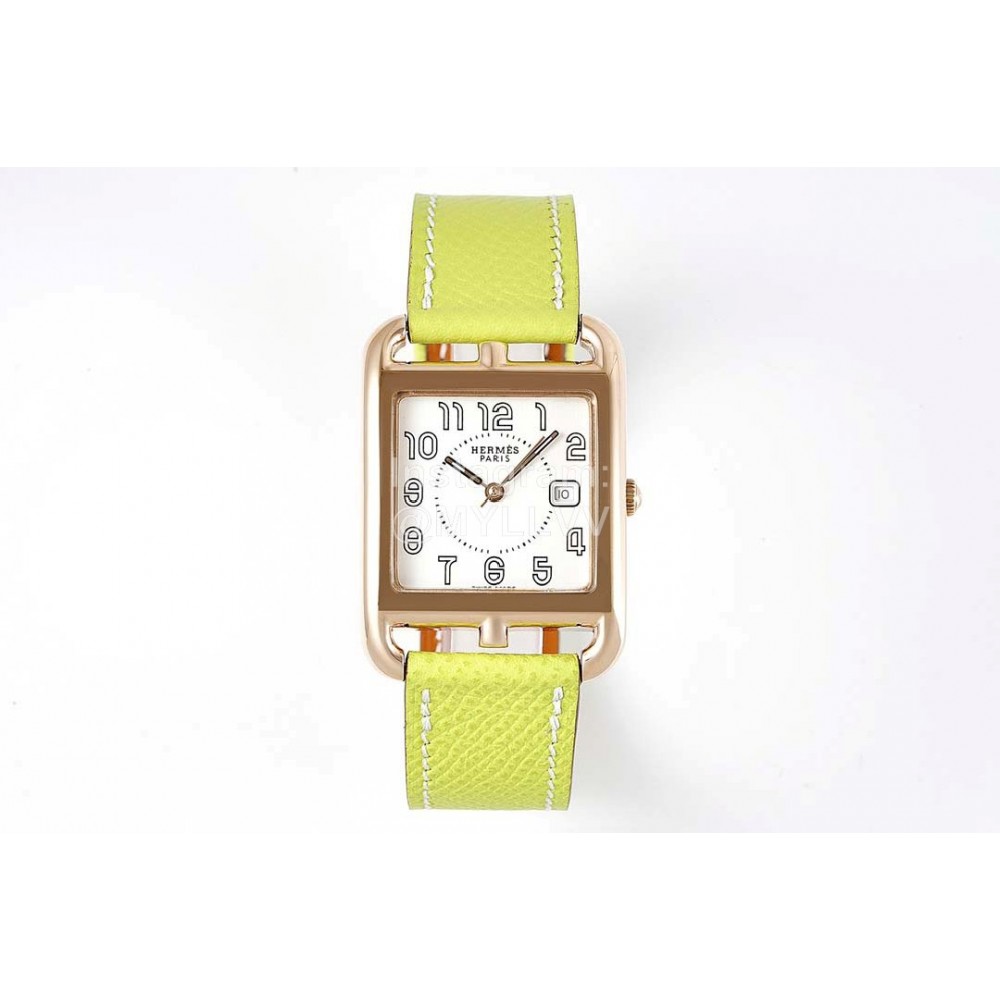 Hermes Cape Cod Series 316 Refined Steel Watch Yellow