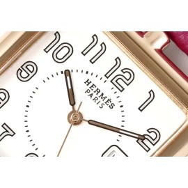 Hermes Cape Cod Series 316 Refined Steel Watch Wine Red