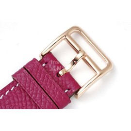 Hermes Cape Cod Series 316 Refined Steel Watch Wine Red