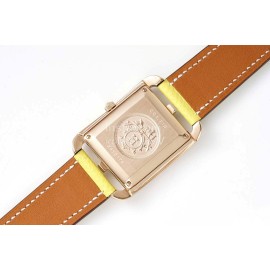 Hermes Cape Cod Series 316 Refined Steel Diamond Watch Yellow