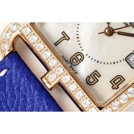 Hermes Cape Cod Series 316 Refined Steel Diamond Watch Blue