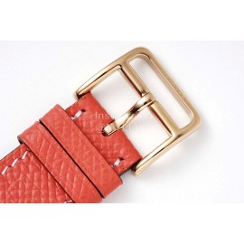 Hermes Cape Cod Series 316 Refined Steel Diamond Watch Red