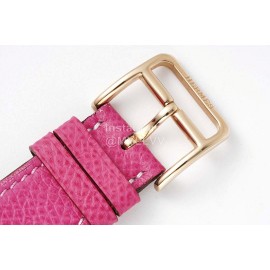 Hermes Cape Cod Series 316 Refined Steel Diamond Watch Rose Red