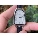 Galop D’Hermès Fashion Leather Strap Watch Black