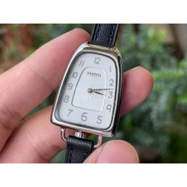 Galop D’Hermès Fashion Leather Strap Watch Black