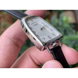 Galop D’Hermès Fashion Leather Strap Watch Black