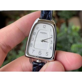 Galop D’Hermès Fashion Leather Strap Watch Navy