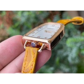 Galop D’Hermès Fashion Leather Strap Watch Orange