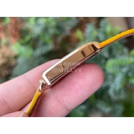 Galop D’Hermès Fashion Leather Strap Watch Orange