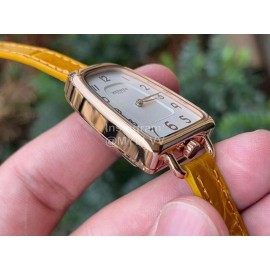 Galop D’Hermès Fashion Leather Strap Watch Orange