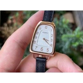 Galop D’Hermès Fashion Black Leather Strap Watch