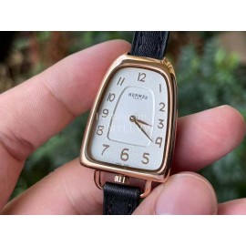 Galop D’Hermès Fashion Black Leather Strap Watch