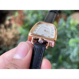 Galop D’Hermès Fashion Black Leather Strap Watch