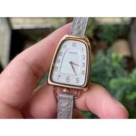 Galop D’Hermès Fashion Gray Leather Strap Watch
