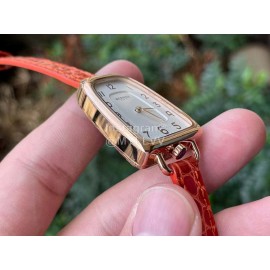 Galop D’Hermès Fashion Leather Strap Watch Orange Red