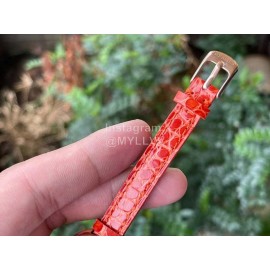 Galop D’Hermès Fashion Leather Strap Watch Orange Red