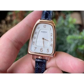 Galop D’Hermès Fashion Navy Leather Strap Watch