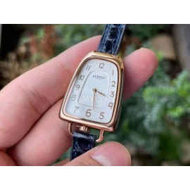 Galop D’Hermès Fashion Navy Leather Strap Watch