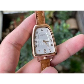 Galop D’Hermès Fashion Leather Strap Watch Brown