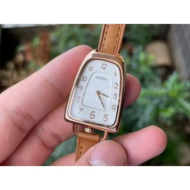 Galop D’Hermès Fashion Leather Strap Watch Brown