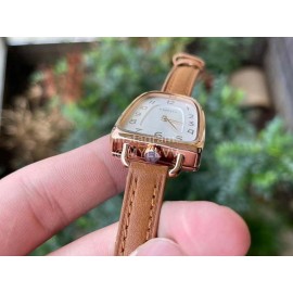 Galop D’Hermès Fashion Leather Strap Watch Brown