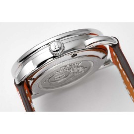 Hermes Arceau 316 Refined Steel Case Leather Strap Watch Orange