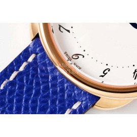 Hermes Arceau 316 Refined Steel Case Leather Strap Watch Blue
