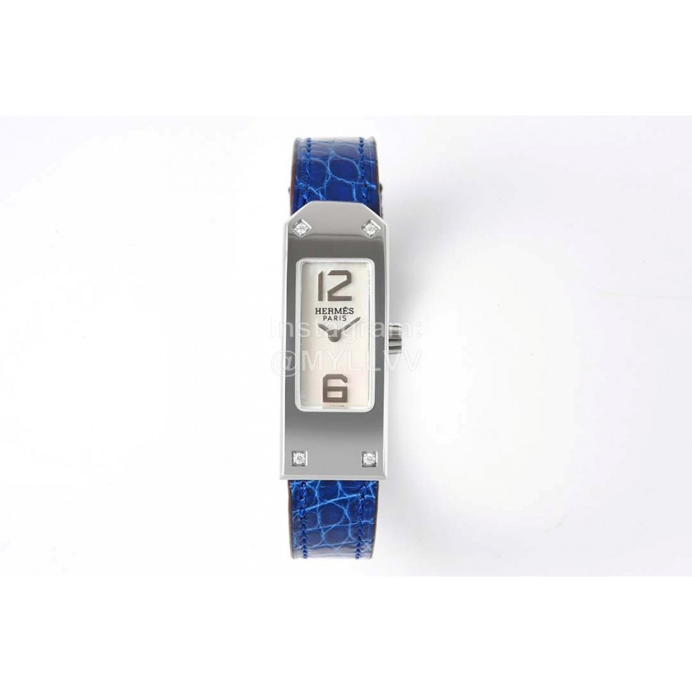 Hermes Kelly 2 Series Blue Leather Strap Sapphire Crystal Glass Watch